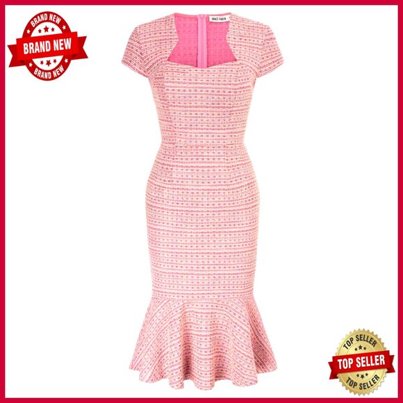 Dresses & Skirts - Elegant Cap Sleeve Fishtail Tweed Cocktail Bodycon Dress Retro Chic